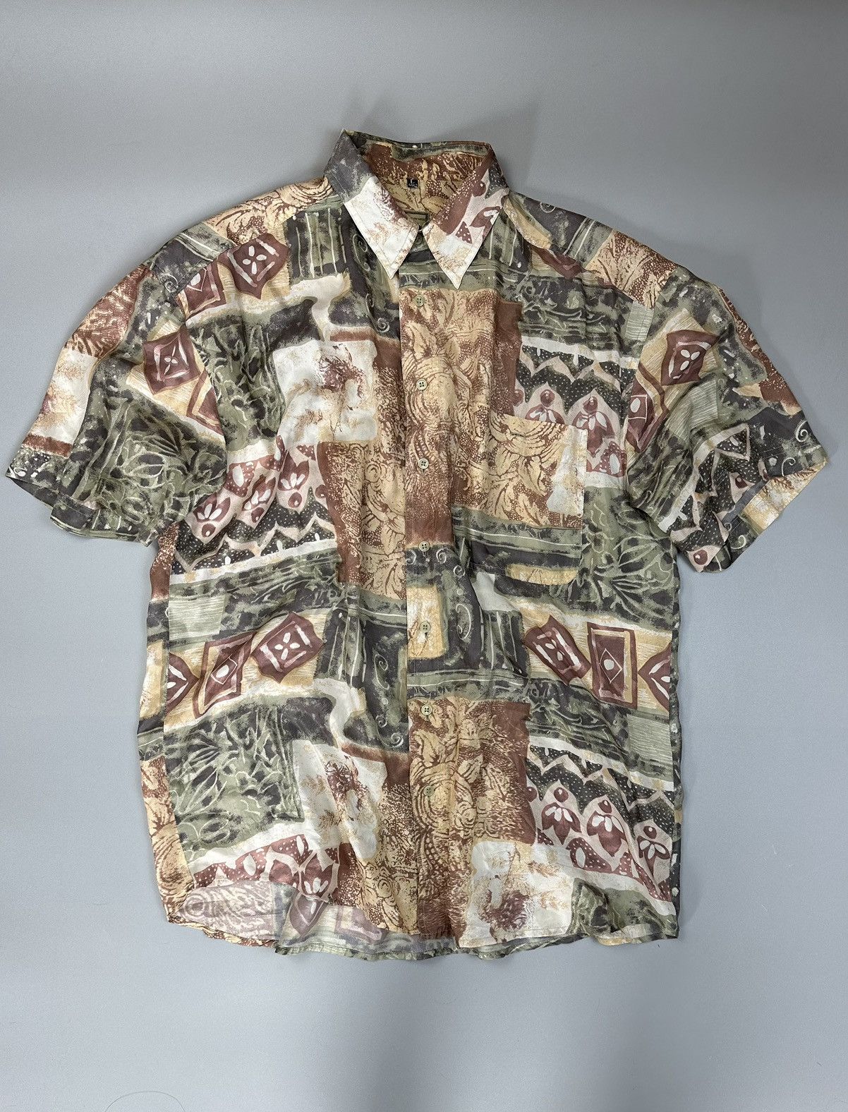 Vintage Vintage silk button polo Fashion Report Size US L / EU 52-54 / 3 - 1 Thumbnail