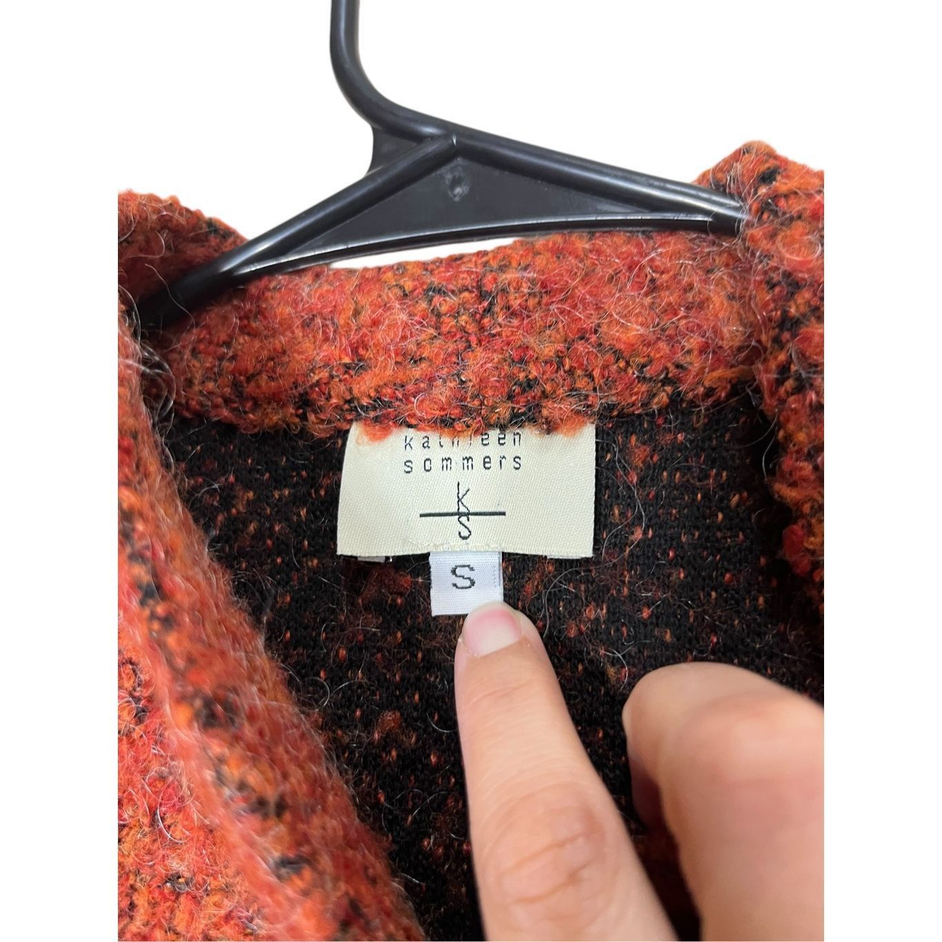 Other Kathleen Sommers Mohair Wool Blend Spice Orange Cardigan Swe Size S / US 4 / IT 40 - 6 Thumbnail