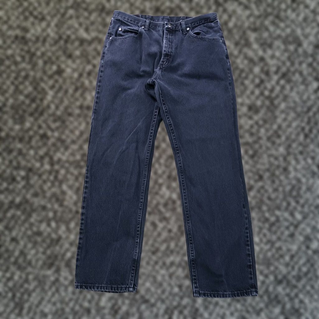 Wrangler Wrangler Jeans Straight 36x32 Black Denim 5-Pocket Relaxed Mens Jeans 36 Regular Waist Inseam 32 Denim Pants Men Size US 36 / EU 52 - 1 Thumbnail
