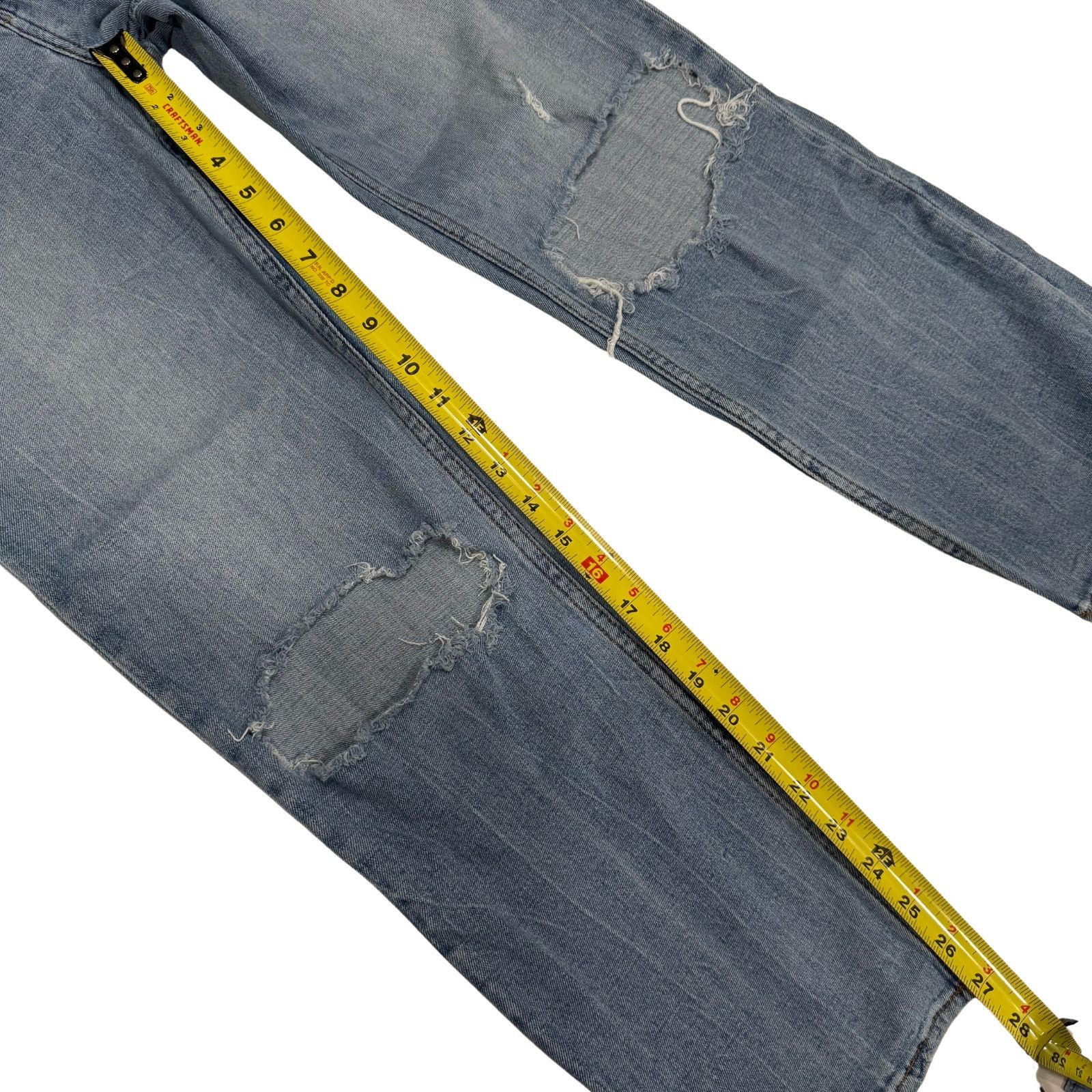 Abercrombie & Fitch Distressed The Ankle Straight Ultra High Rise | Women's 27/4 Size 27" / US 4 / IT 40 - 6 Thumbnail