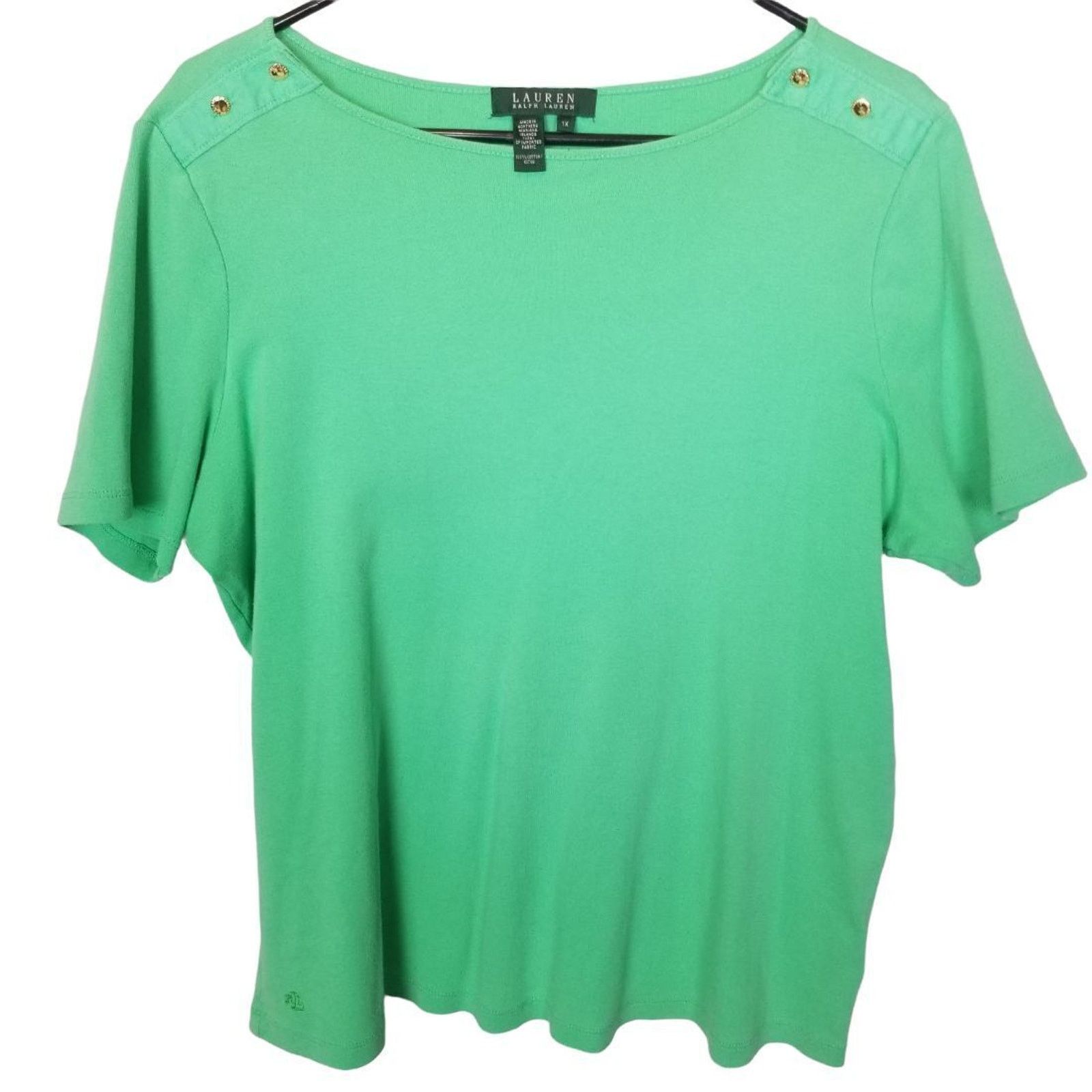Lauren Ralph Lauren Lauren Ralph Lauren Kelly Green Top Plus Size 1X Stretch Size XL / US 12-14 / IT 48-50 - 1 Thumbnail