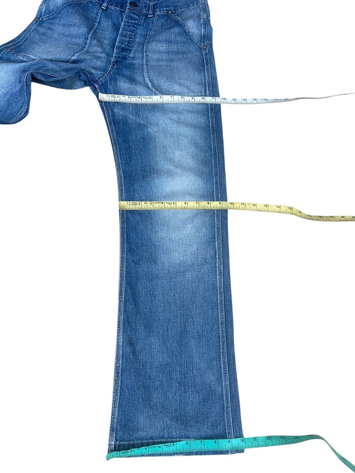 Blue Blue Japan Loose Flare Inpaichthys Kerri Japan Fade Denim Work Jeans Size US 30 / EU 46 - 4 Thumbnail