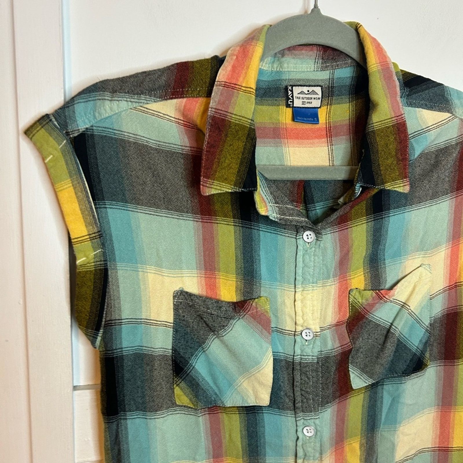 KAVU Kavu Sleeveless Plaid Makayla Button-Up Shirt Dress Size S / US 4 / IT 40 - 6 Thumbnail