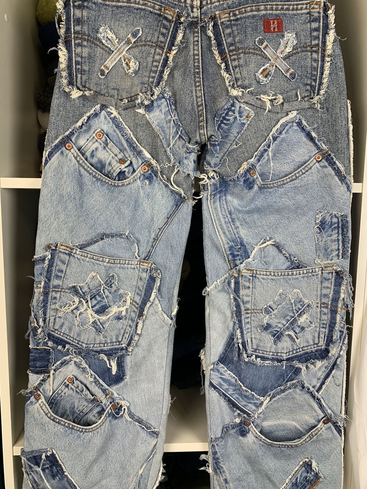 Levi's Women's Custom Patchwork Jeans with Levi's 501 Denim Panels Size 30" / US 8 / IT 44 - 19 Thumbnail