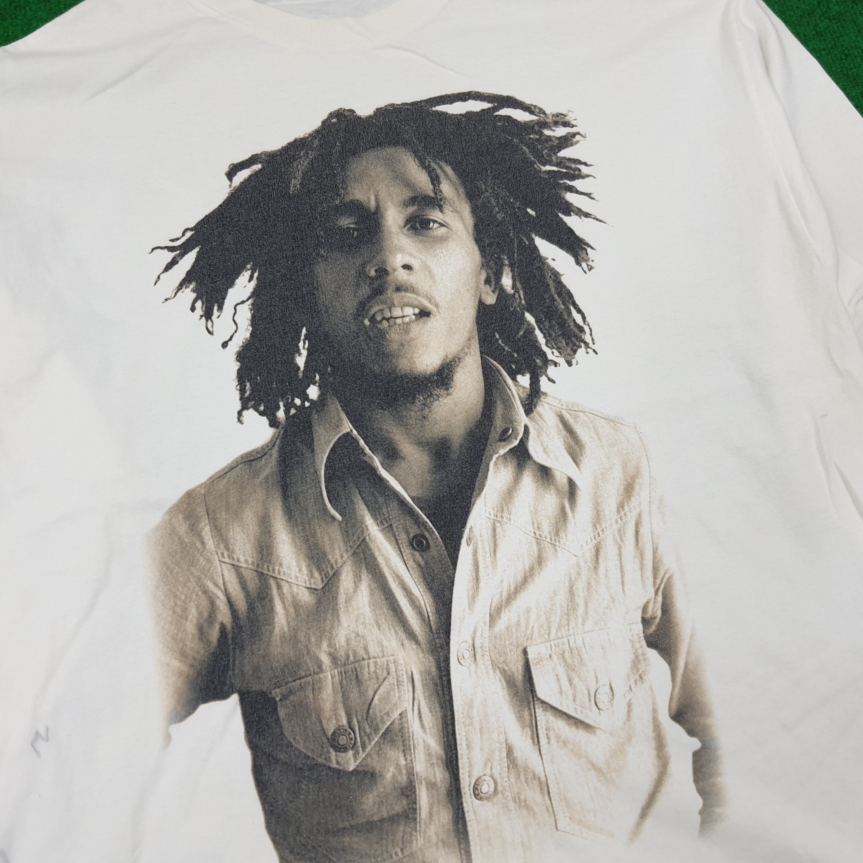 Bob Marley × Rap Tees × Vintage Vintage Bob Marley Reggae Singer Long Sleeve Tshirt Size US XL / EU 56 / 4 - 2 Thumbnail