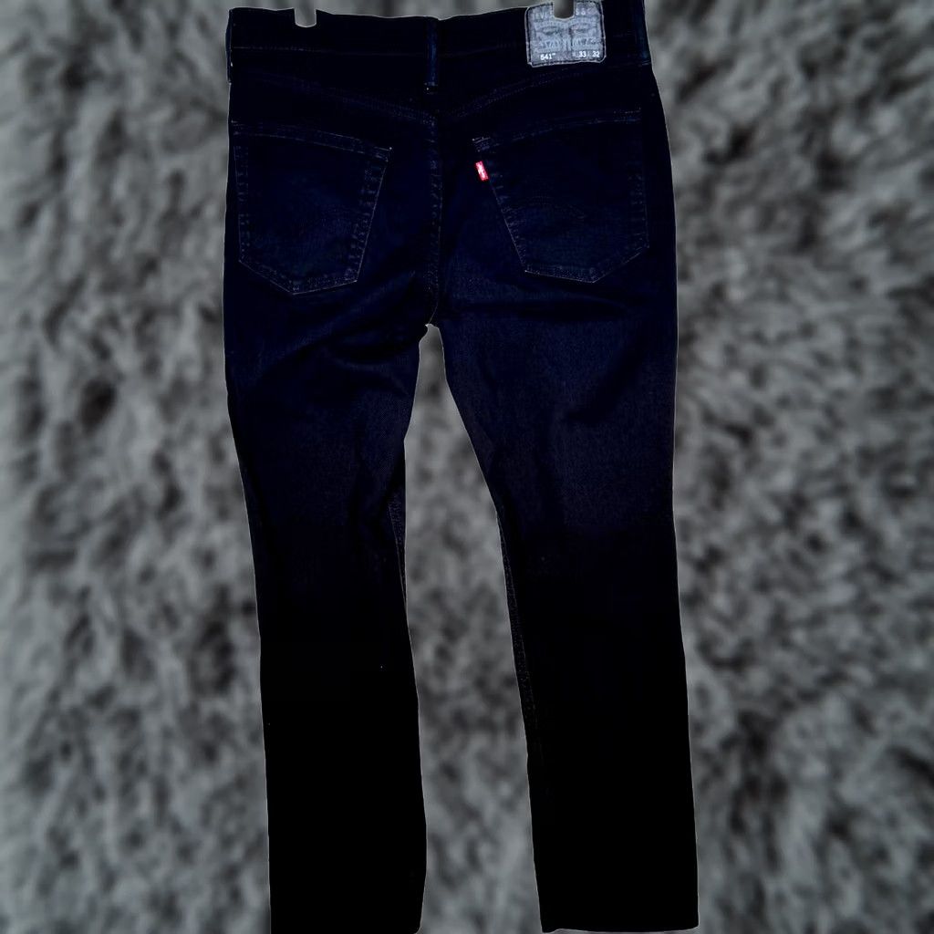 Levi's Levi’s 541 Athletic Fit Jeans Black Denim 33 x 32 Mens Tapered Stretch Zip Fly Casual Workwear Size US 33 - 1 Thumbnail
