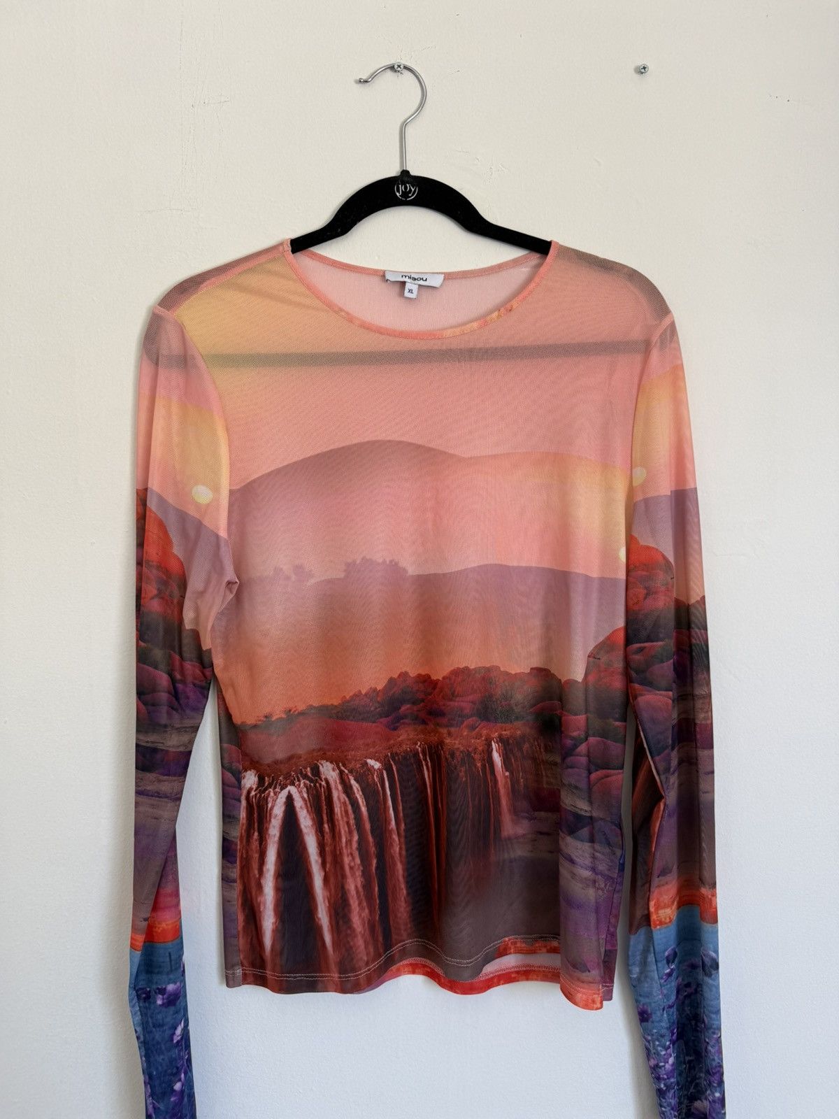 Miaou Miaou Long Sleeve Mesh Tee in Waterfall Sunset Print Size XL / US 12-14 / IT 48-50 - 1 Thumbnail
