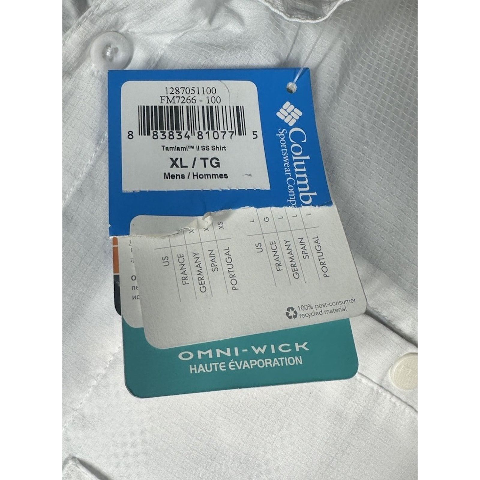 Columbia Columbia Tamiami II PFG Omni Shade SS Shirt XL White Mens Size US XL / EU 56 / 4 - 7 Thumbnail