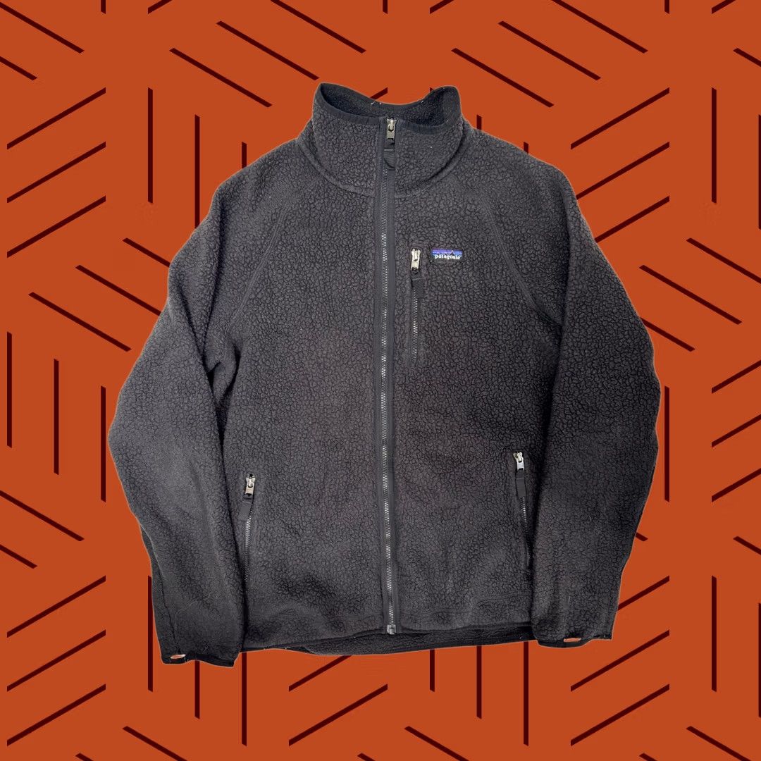 Patagonia VINTAGE Patagonia Men's XL Black Full Zip Retro Pile Jacket Outdoor Sherpa Warm Size US XL / EU 56 / 4 - 1 Thumbnail