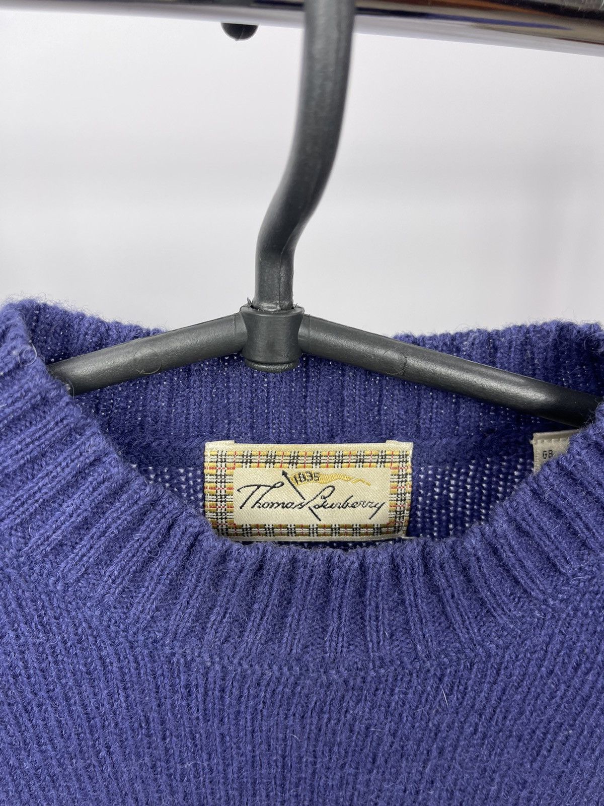 Burberry Thomas Burberry Sweater Knit Size M Blue 100% Wool Vintage Size US M / EU 48-50 / 2 - 4 Thumbnail