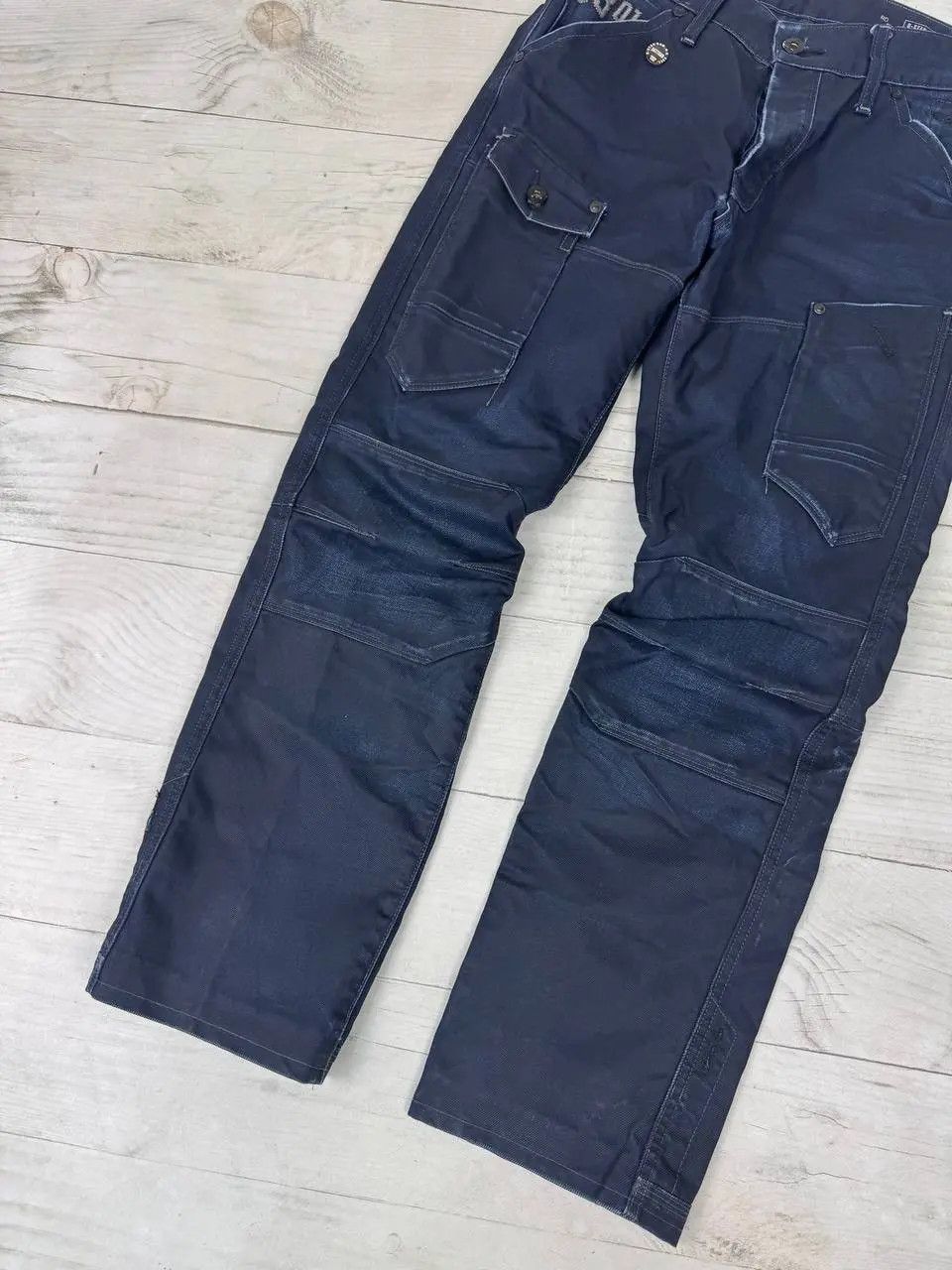 G-Star Vintage G Star Raw Big Logo Cargo Denim Jeans Pants Y2K 90s Size US 33 - 4 Thumbnail