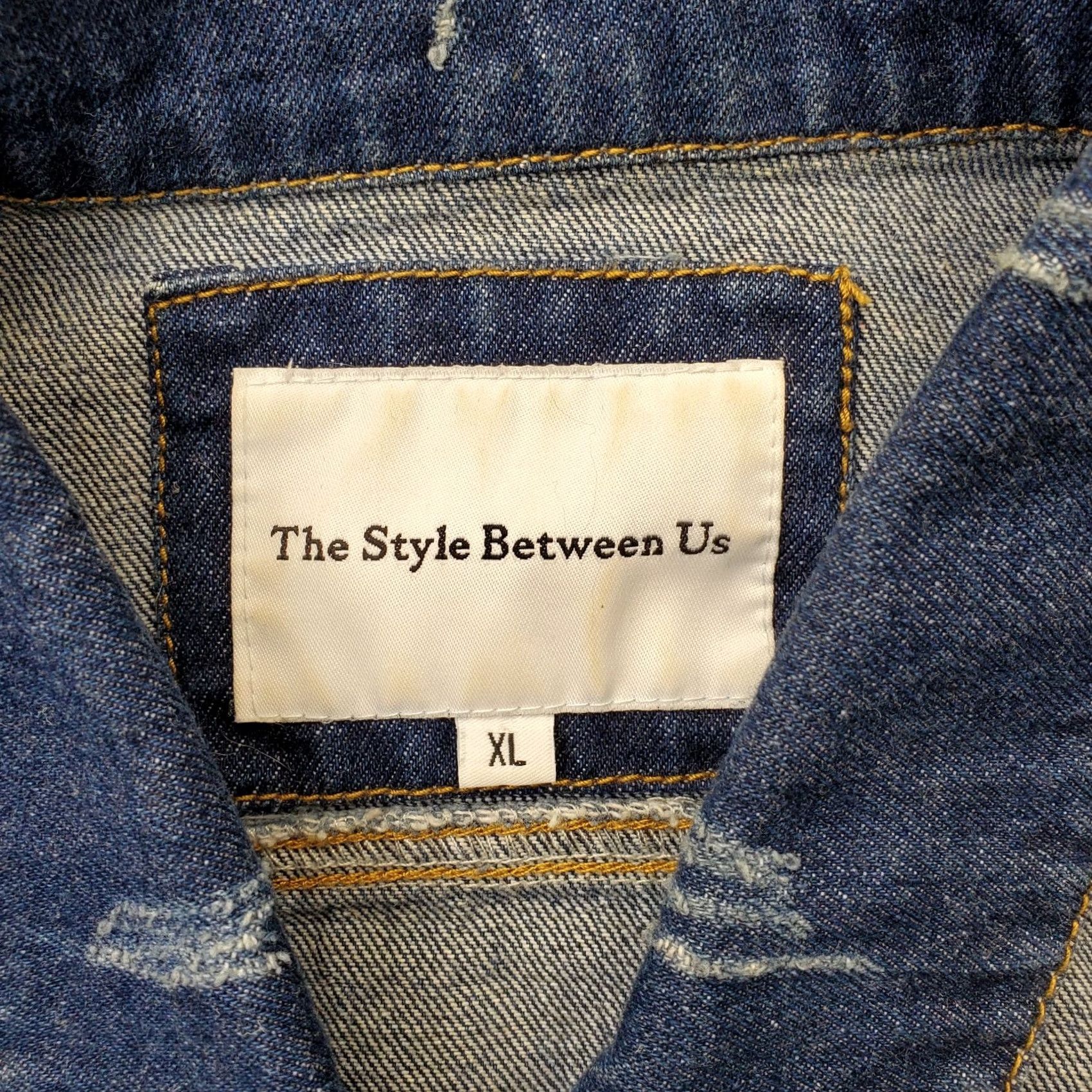 Denime The Style Between Us Denim Trucker Jacket Women XL Blue Distressed Button Front Size XL / US 12-14 / IT 48-50 - 5 Thumbnail