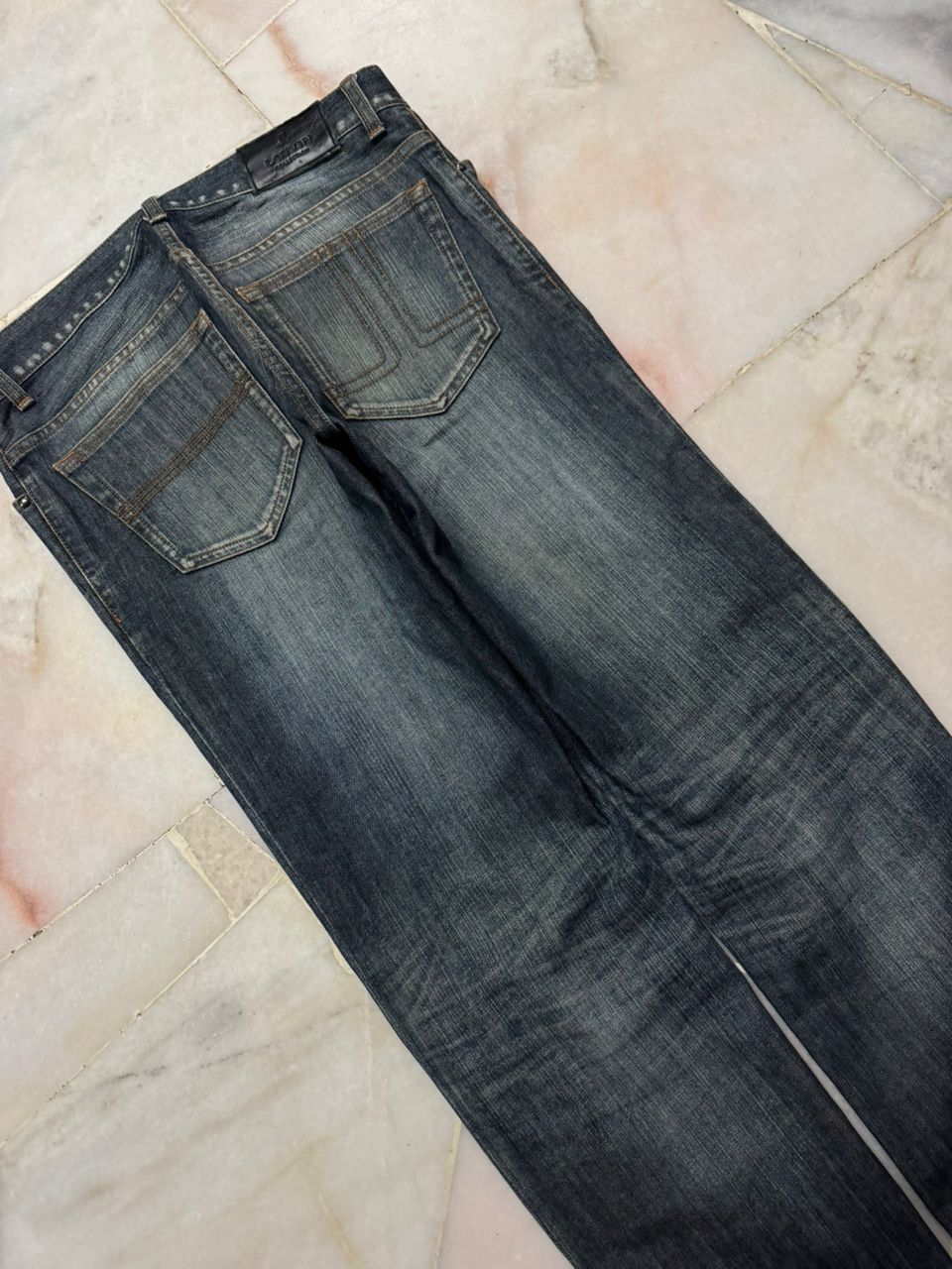 Lanvin 💥Insane💥 90s Lanvin Collection Rusty Sick Mudwash Dark Jean Size US 32 / EU 48 - 20 Thumbnail