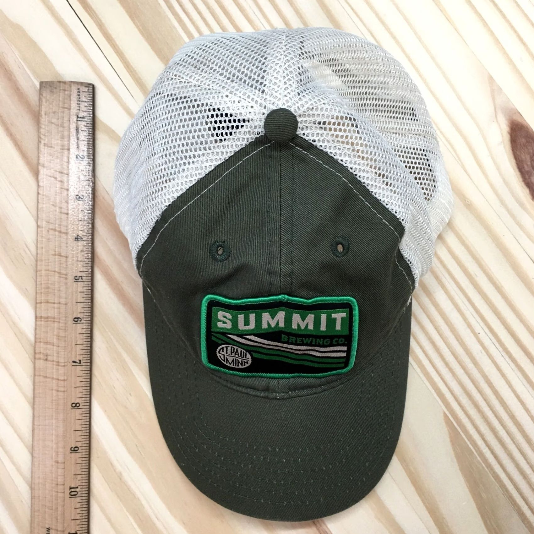 Vintage Summit Brewing Co. Trucker Hat Green One Size Adjustable Embroidered Logo Mens Size ONE SIZE - 4 Thumbnail