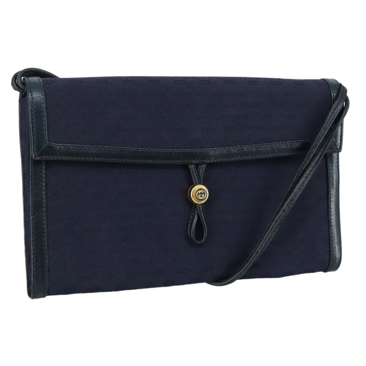 Gucci GUCCI Micro GG Canvas Shoulder Bag Navy Size ONE SIZE - 1 Thumbnail