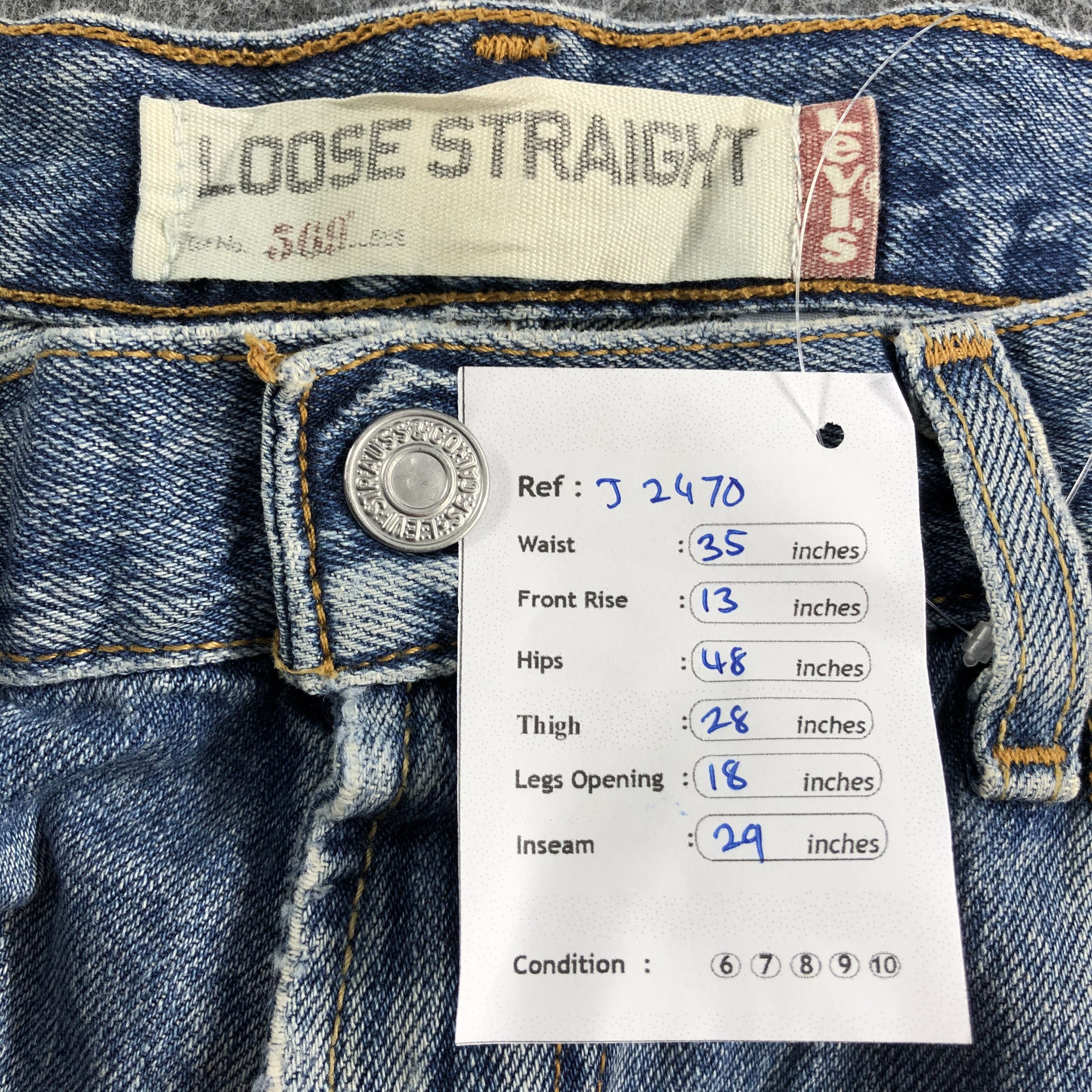 Levi's Vintage Blue Wash Levis 569 Jeans-J2470 Size US 35 - 16 Thumbnail