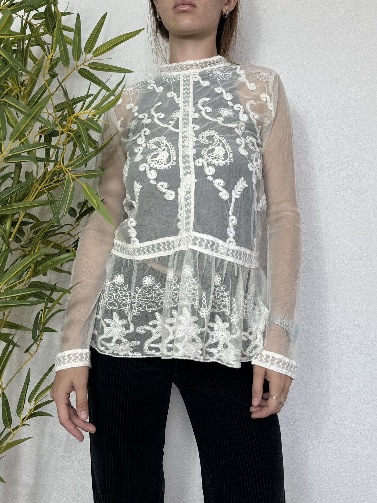 Other VINTAGE LACE MESH 2000s LONG SLEEVE Size S / US 4 / IT 40 - 2 Thumbnail