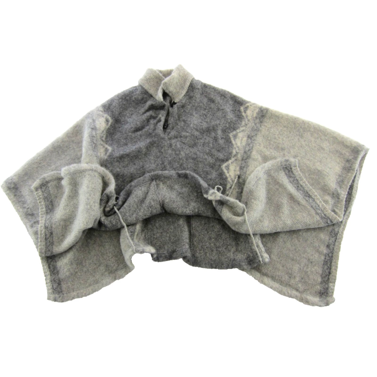 Vintage VINTAGE TUNDRA Poncho Wool 100% Scandinavian Virgin Wool OS One Size Gray Sweater Bohemian Classic Preppy Oversized Pullover Winter Fall Womens Size ONE SIZE - 6 Thumbnail