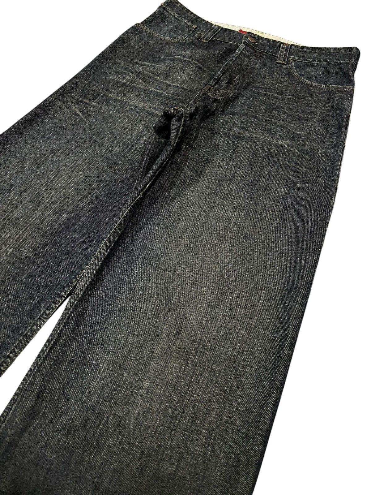FCUK × French Connection 90s Vtg Fcuk Fuck JNCO Baggy Wide Leg Faded Jeans Size US 32 / EU 48 - 3 Thumbnail