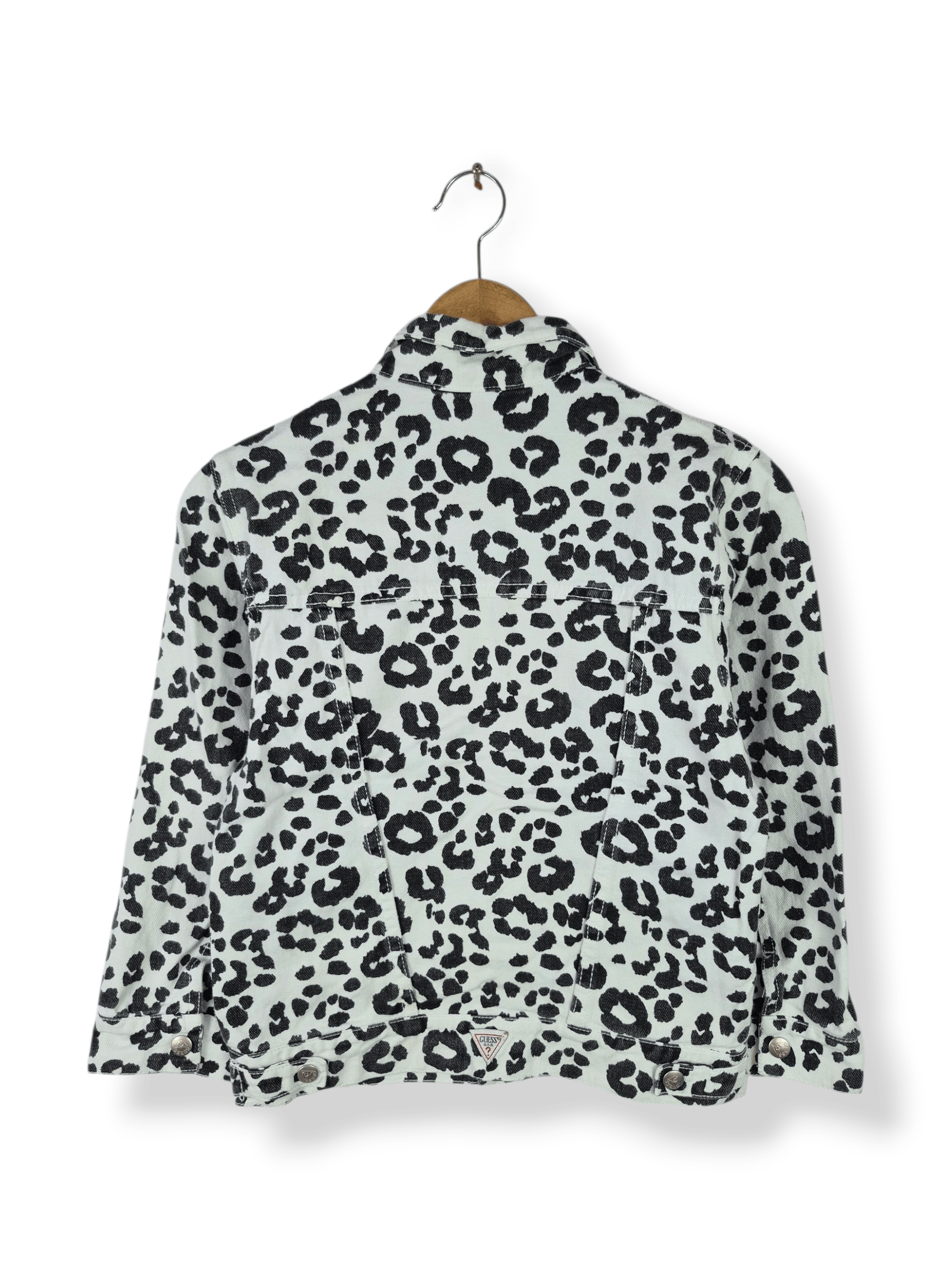 Guess 🔥 Vintage Baby Guess Leopard Print Denim Jacket Size XXS / US 00 / IT 34 - 2 Thumbnail