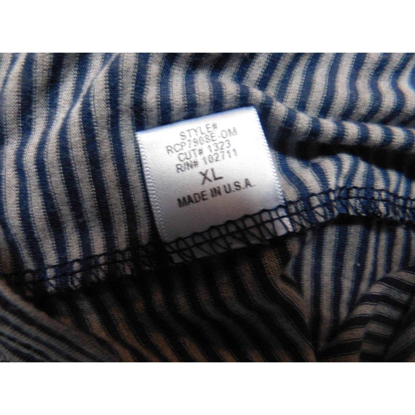 Vintage Olivia Moon Womens Blouse XL Blue Striped Crew Neck Sleeveless Pullover Casual Stretch Regular Size XL / US 12-14 / IT 48-50 - 6 Thumbnail