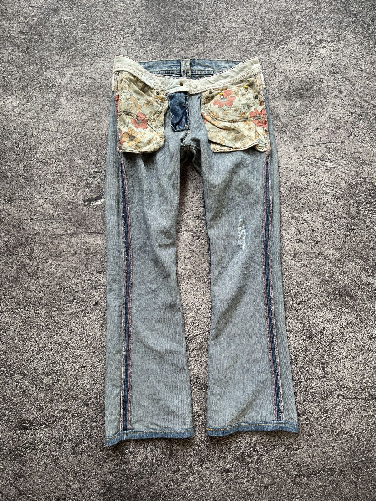 Japanese Brand Vintage Jepanese Brand Blue Faded Wash Style Flare Jeans Size 29" - 3 Thumbnail