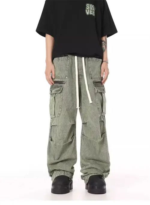 AC/DC faded flared hiphop baggy cargo pants Size US 34 / EU 50 - 1 Thumbnail