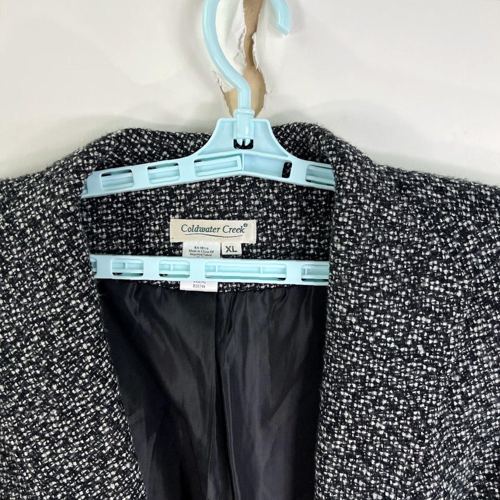 Coldwater Creek Coldwater Creek Wool Blend Tweed Jacket Women XL Black Tweed Boucle Lined Fall Winter Size XL / US 12-14 / IT 48-50 - 3 Thumbnail