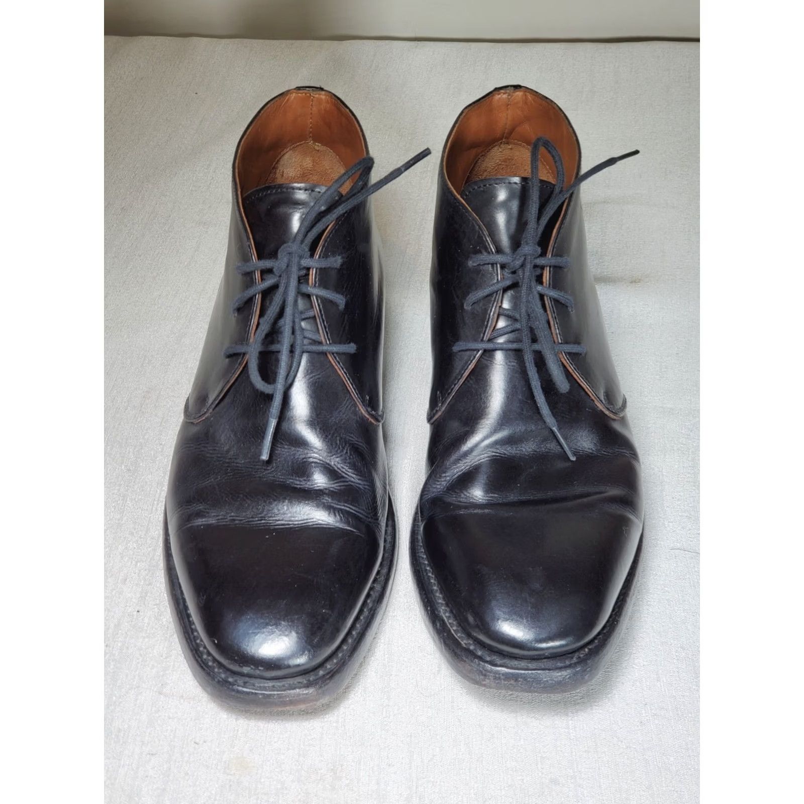 Frye FRYE Weston Lace Up Chukka Boots Black Leather 85042 BLK Men's US 9.5 D Size US 10 / EU 43 - 7 Thumbnail