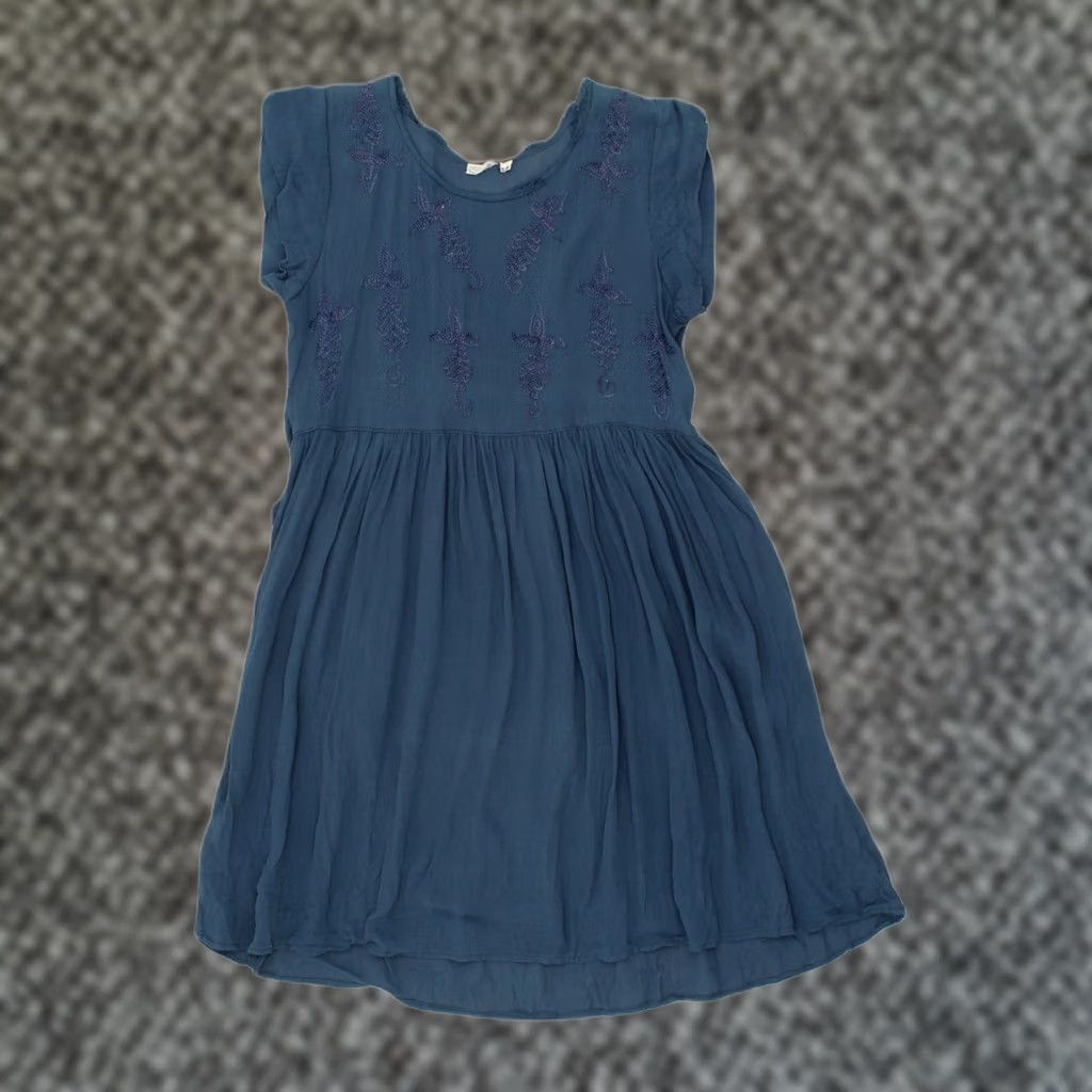 Vintage VINTAGE Womens A-Line Dress Medium Navy Blue Polyester UK 14 Size M / US 6-8 / IT 42-44 - 1 Thumbnail