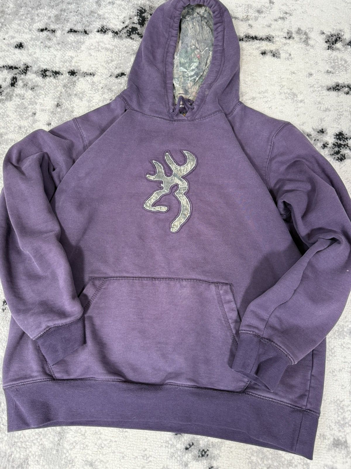 Vintage Y2K Browning Camo Print Purple Hoodie Size L / US 10 / IT 46 - 3 Thumbnail