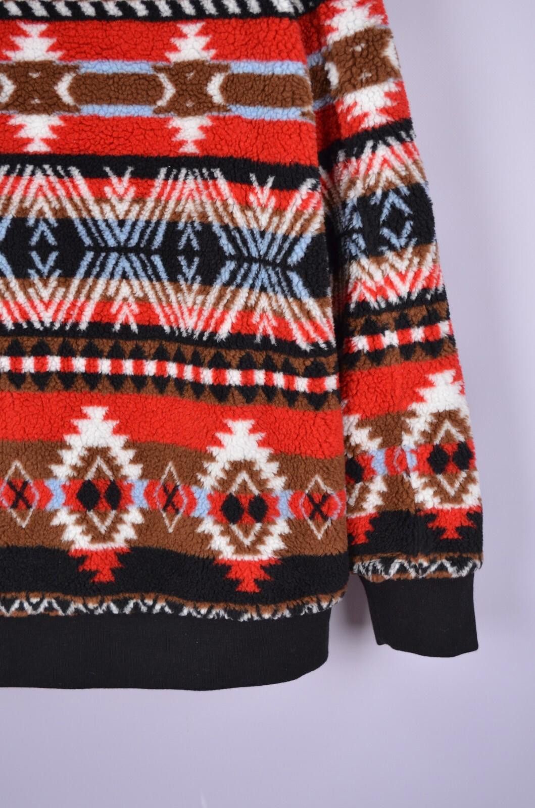 MSGM MSGM IKAT Mens Teddy Fleece Hooded Multicolor Jacket Size M Size US M / EU 48-50 / 2 - 12 Thumbnail
