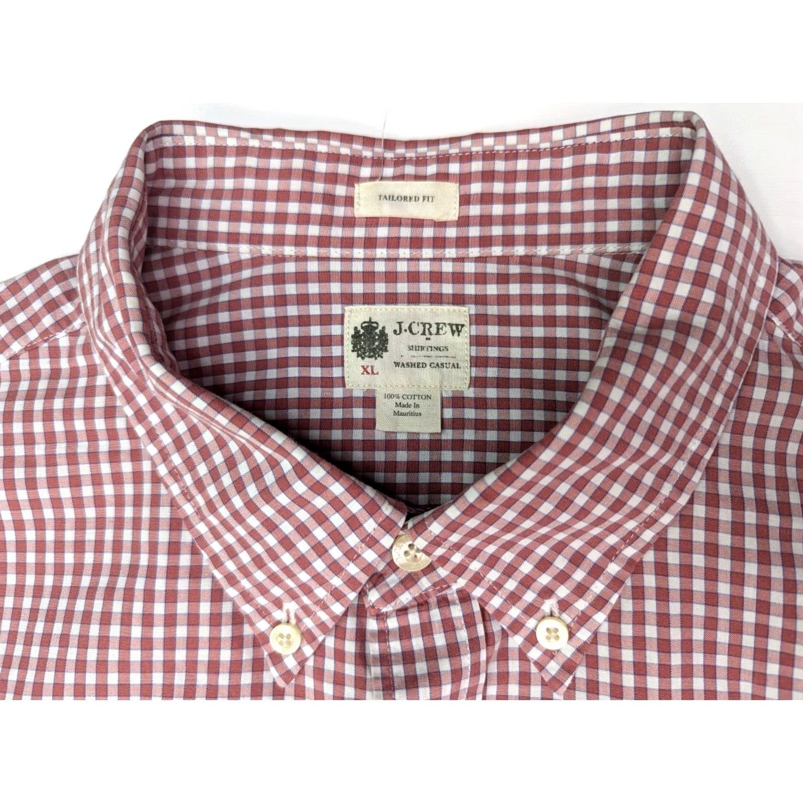 J.Crew J.CREW Tailored Fit Washed Casual Button Shirt Men XL Red Check Long Sleeve Size US XL / EU 56 / 4 - 3 Thumbnail