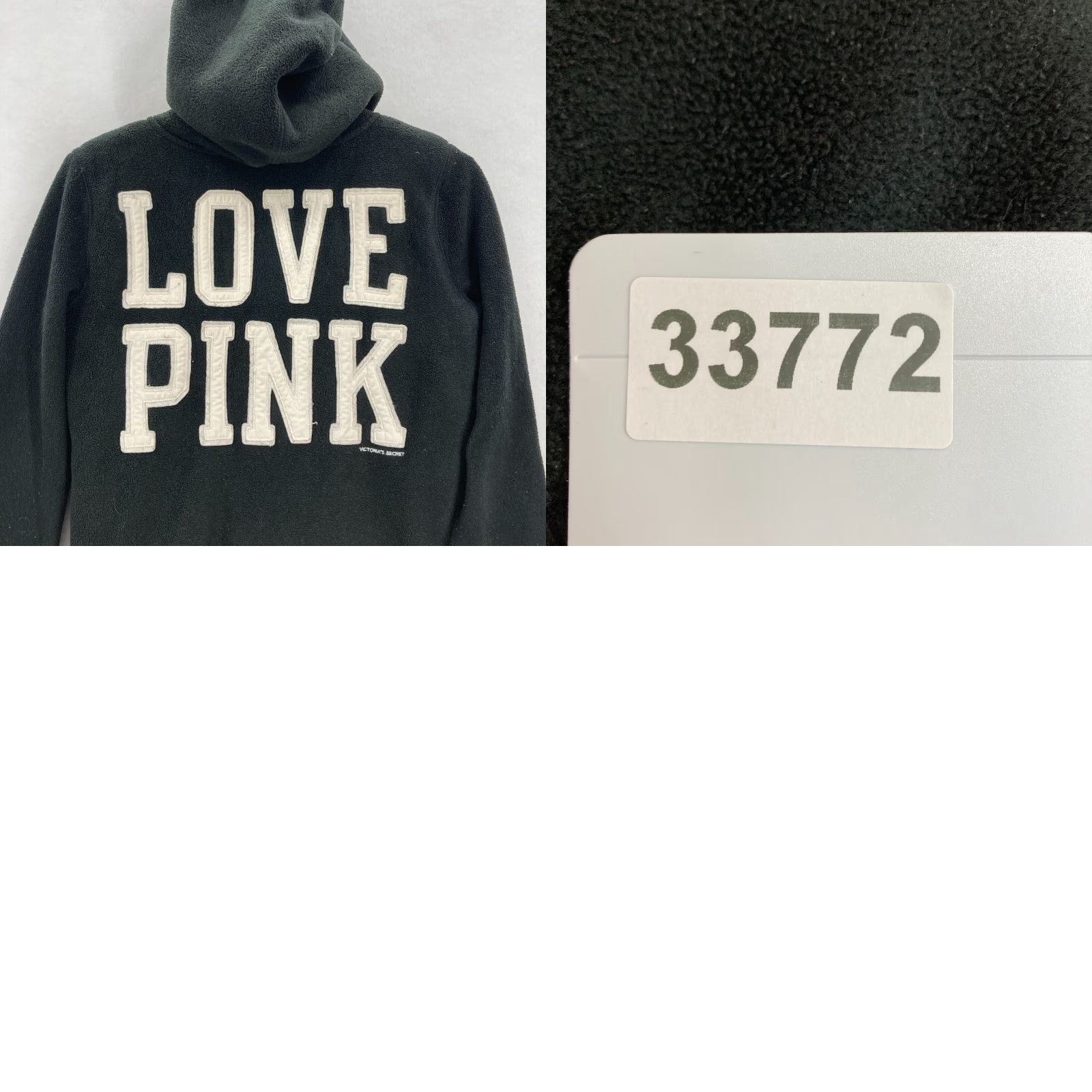 Victoria's Secret VINTAGE Victoria's Secret PINK Hoodie XS Black Full Zip Love VTG Size XS / US 0-2 / IT 36-38 - 9 Thumbnail