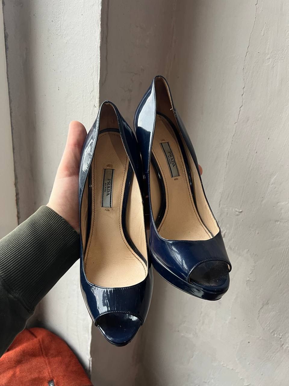 Prada PRADA NAVY PATERN LEATHER PLATFORM HEELS RARE SIZE 38.5 Size US 8.5 / IT 38.5 - 3 Thumbnail