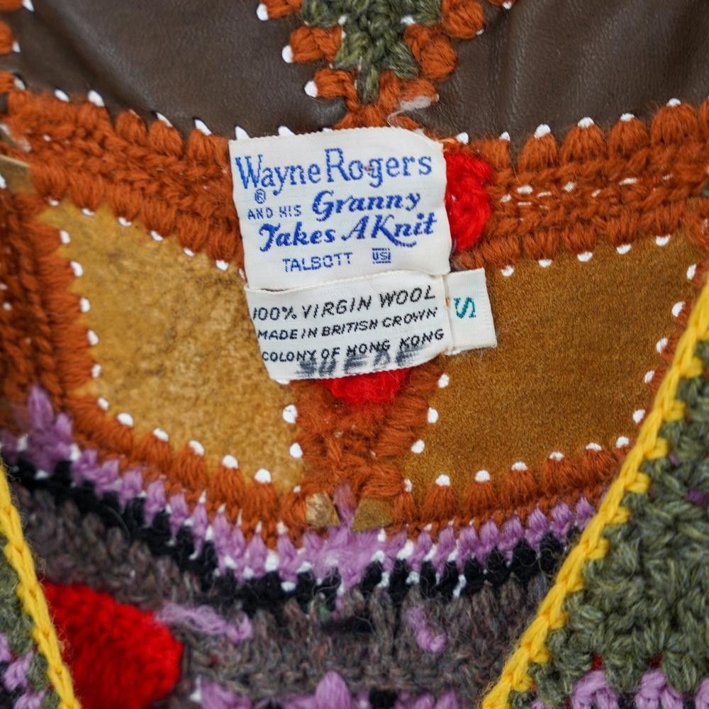 Designer Vintage Wayne Rogers Crochet Vest Size S Size S / US 4 / IT 40 - 3 Thumbnail