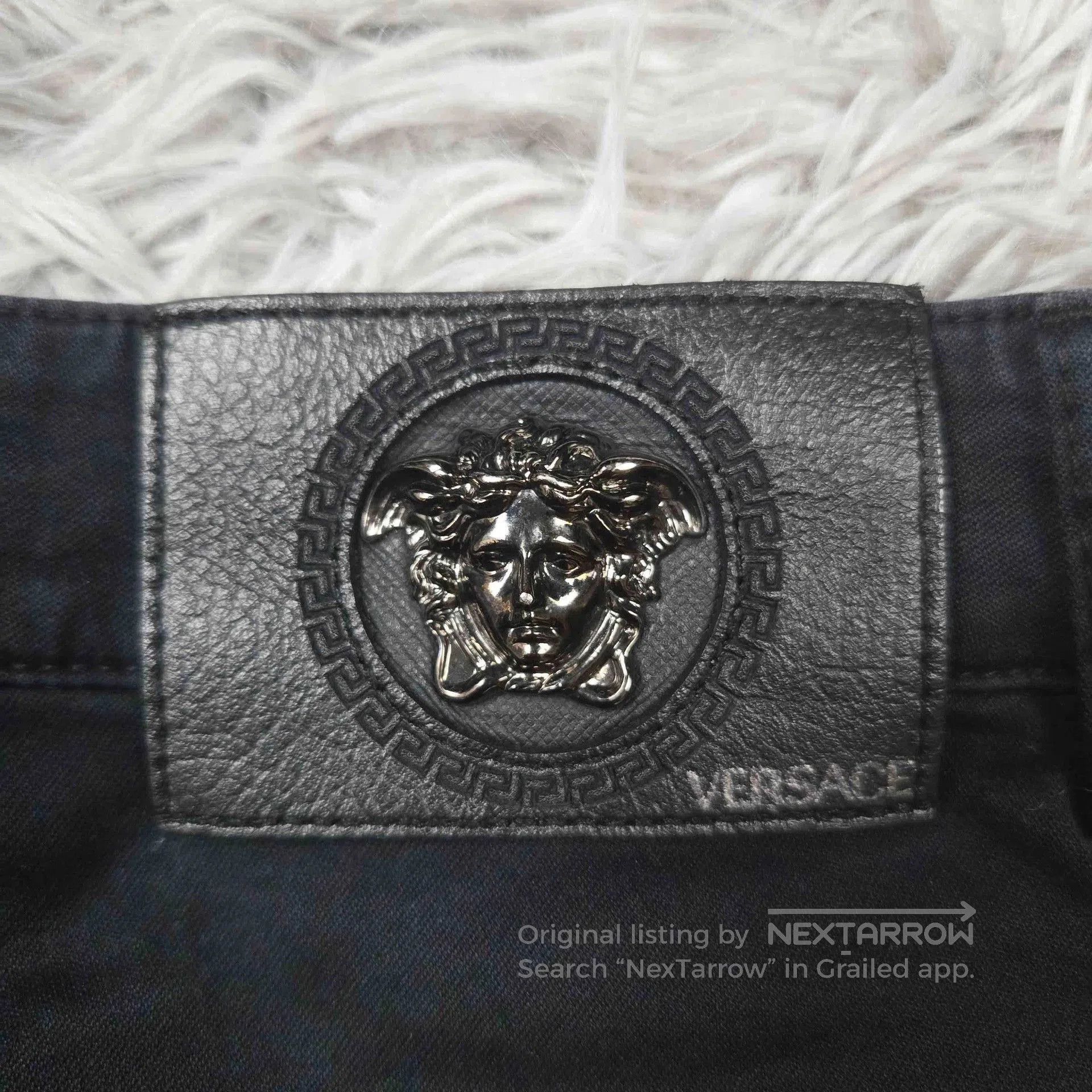 Versace versace black logo denim pants for slim fit. Size US 30 / EU 46 - 4 Thumbnail