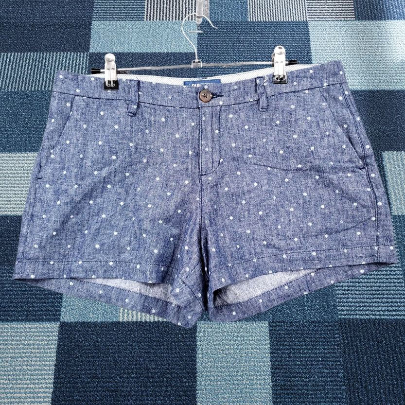Old Navy Old Navy Shorts Womens 6 Blue Everyday Hot Pants Mid Rise Polka Dots Linen Blend Shorts Adult Regular Blue Polka Dot Casual Mens Womens Girls Teens Size 24" / US 00 / IT 34 - 1 Thumbnail