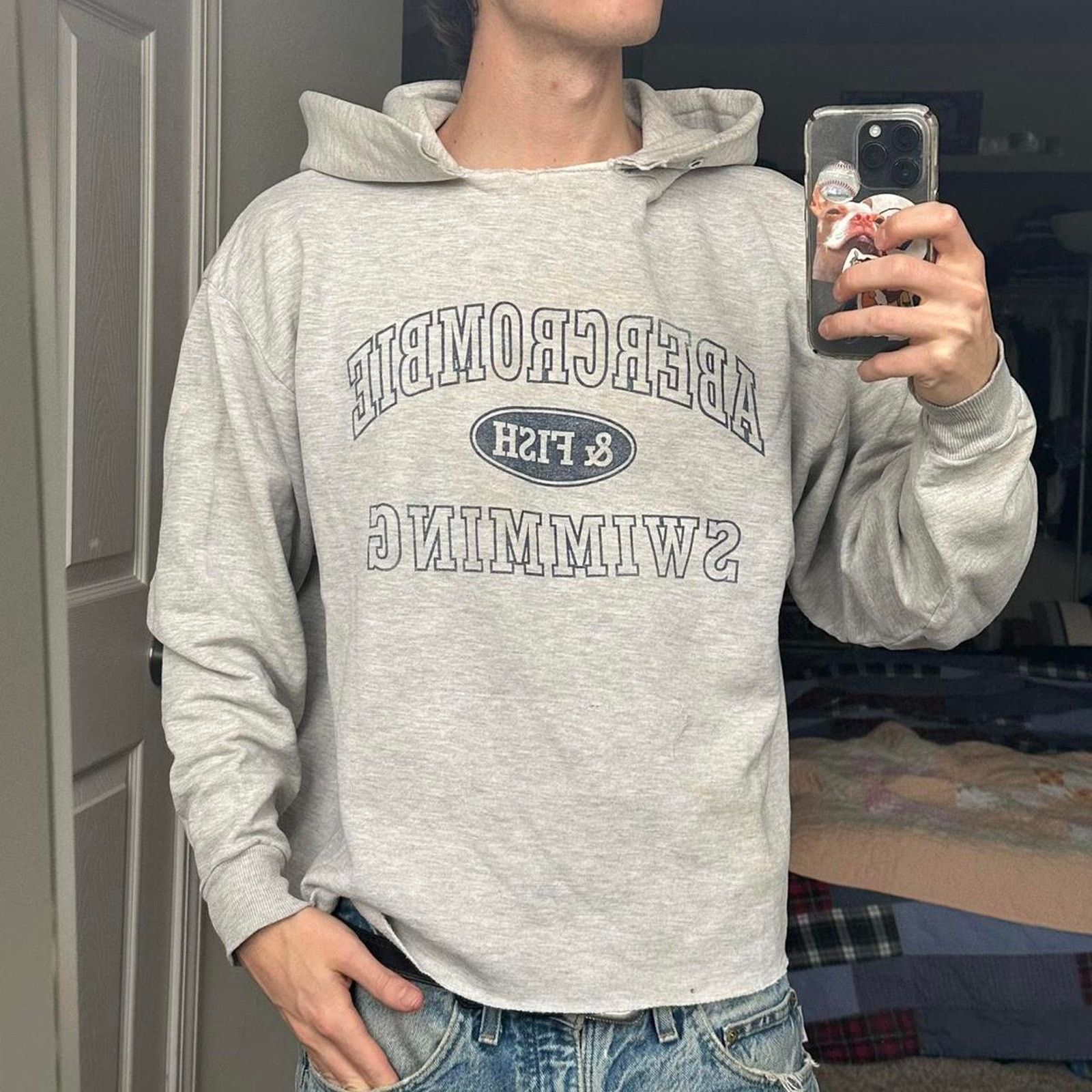 Vintage Vintage Grey Abercrombie & Fish Swimming Hoodie Sweatshirt Size US L / EU 52-54 / 3 - 2 Thumbnail