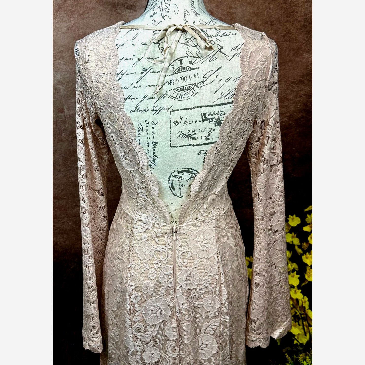 Show Me Your MuMu Show Me Your Mumu Natalie Lo Back Gown Champagne Lace M Size M / US 6-8 / IT 42-44 - 13 Thumbnail