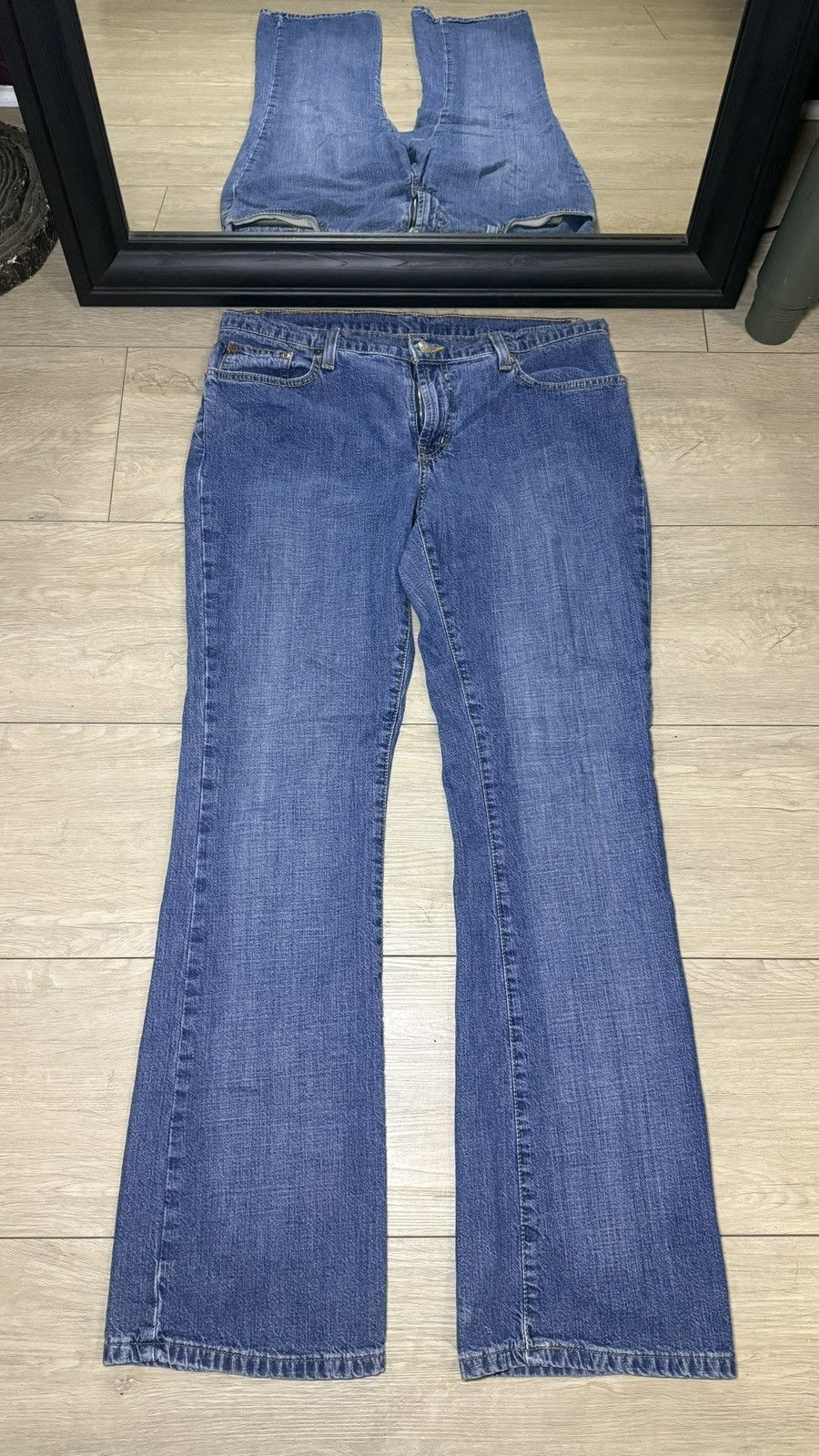 Polo Ralph Lauren Y2K 2000s Polo Ralph Lauren Rhinestoned Bootcut Flared Denim Size 34" / US 12 / IT 48 - 2 Thumbnail