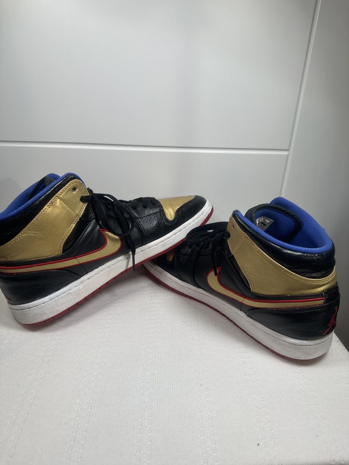Nike Air Jordan 1 Mid 'Black Gold Red' Size US 11.5 / EU 44-45 - 5 Thumbnail