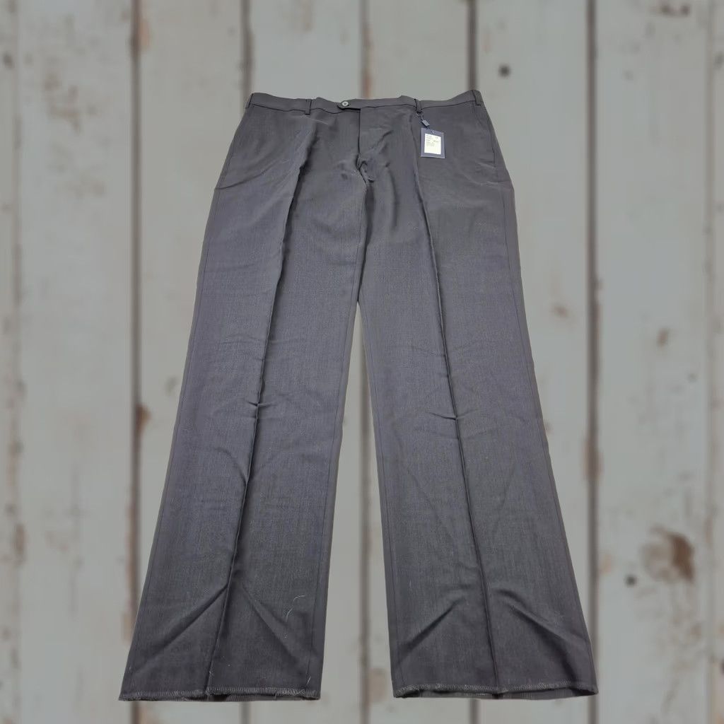 Vintage Hickey Freeman Gray Wool Dress Pants Mens 44x36 Flat Front Unhemmed Size US 44 / EU 60 - 1 Thumbnail