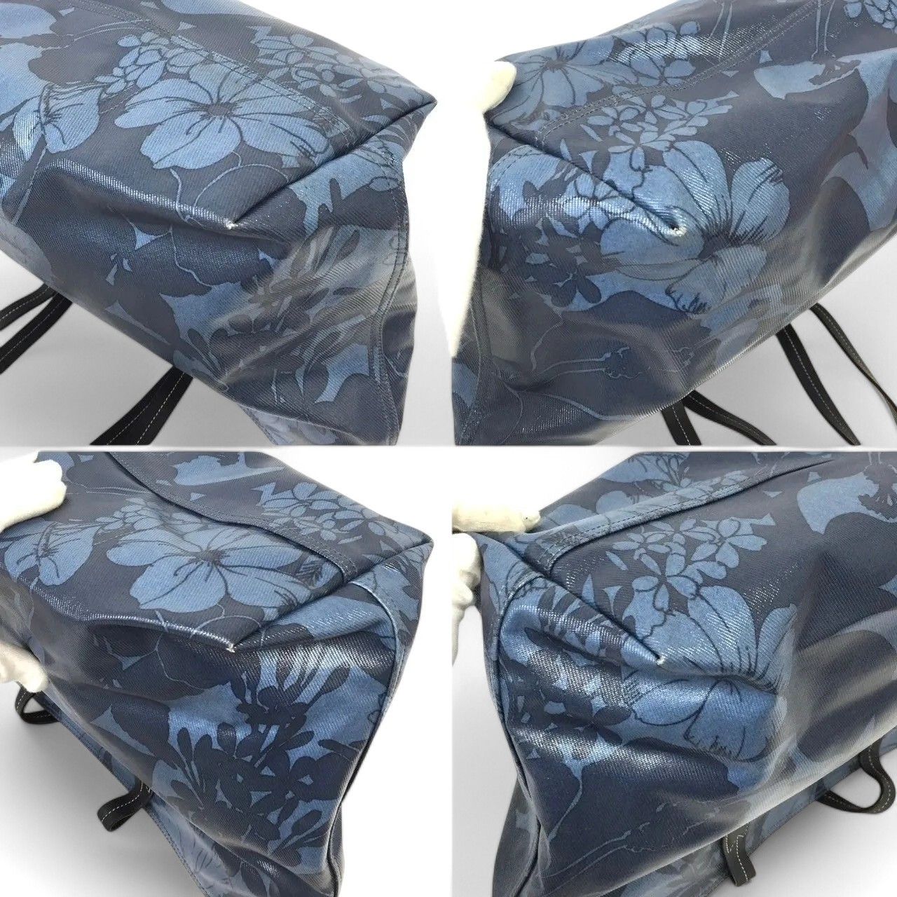 Miu Miu Miu Miu - Navy Camo Blue Leather Tote Shoulder Bag Size ONE SIZE - 2 Thumbnail