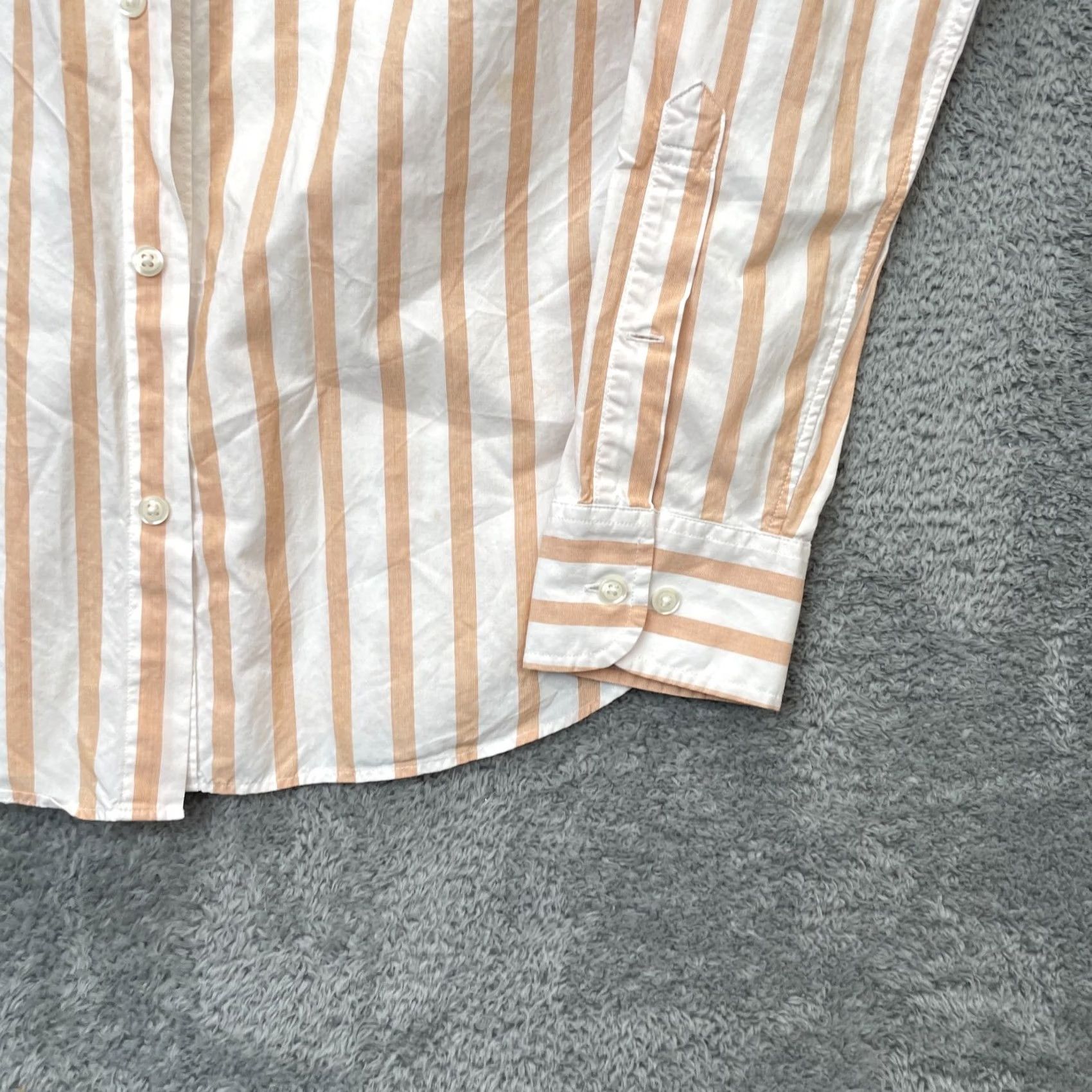 Bonobos Bonobos Shirt Mens Large White Tailored Fit Striped Cotton Button Down Size US L / EU 52-54 / 3 - 2 Thumbnail