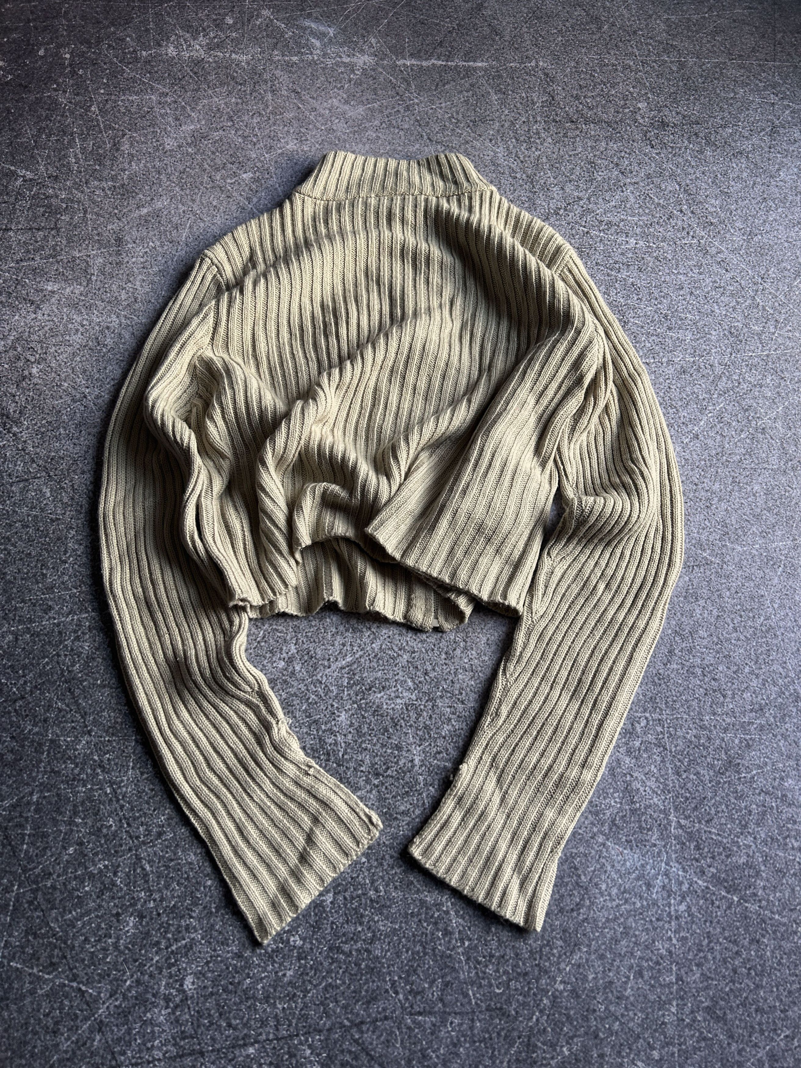 Vintage Cropped Knit Fur Sweater Zip Fitted Y2K Soft Grunge Cozy Size US S / EU 44-46 / 1 - 5 Thumbnail
