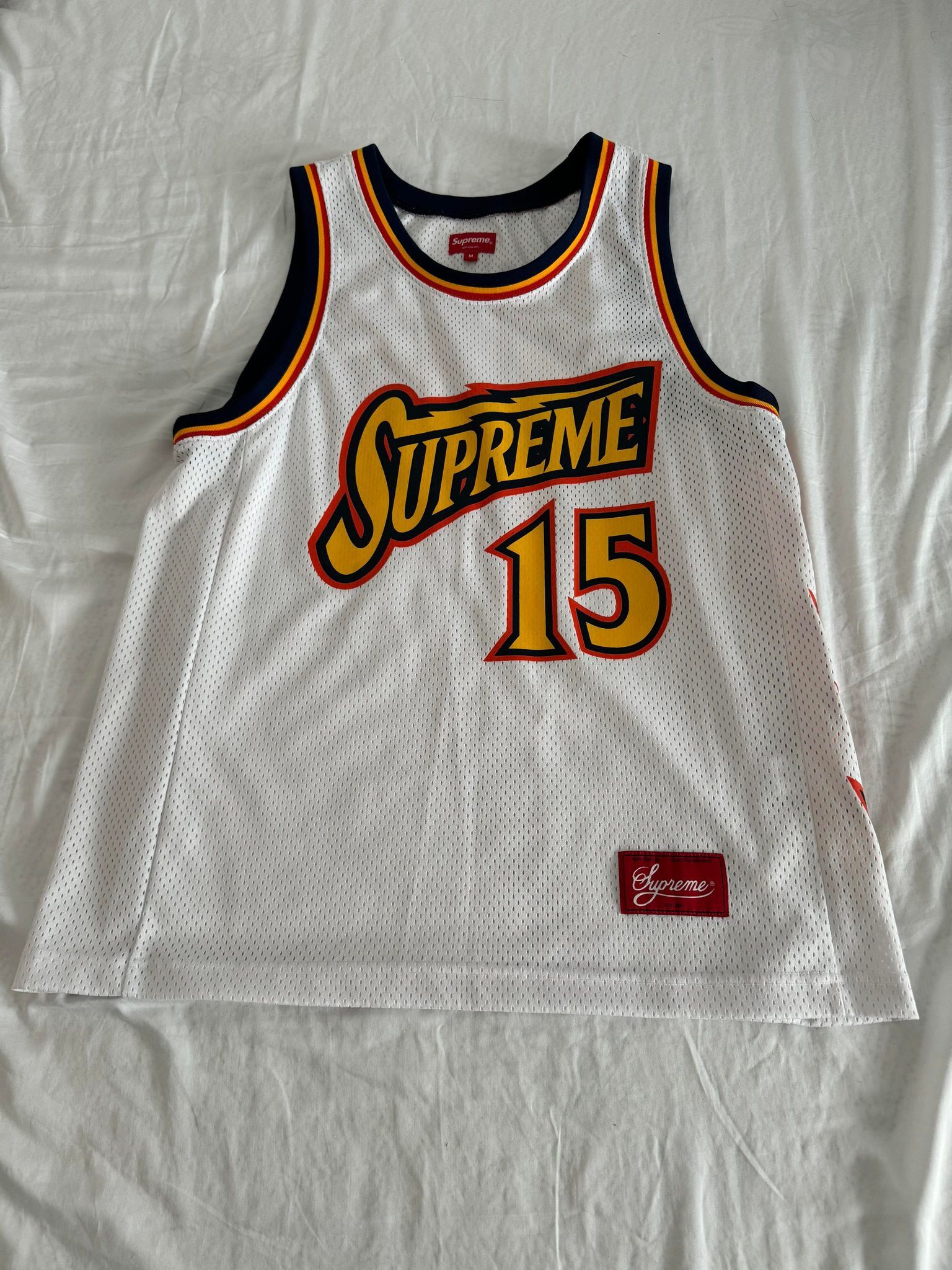 image of White Bolt Jersey X Supreme X, Men's (Size Medium)