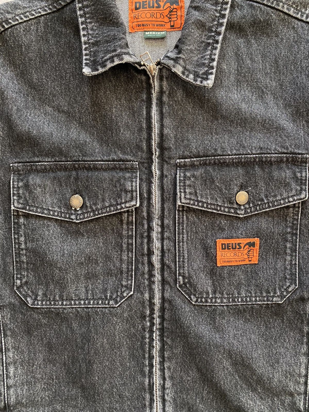 Japanese Brand × Vintage Vintage Pockets Denim Graphite Work Jacket Size US M / EU 48-50 / 2 - 7 Thumbnail