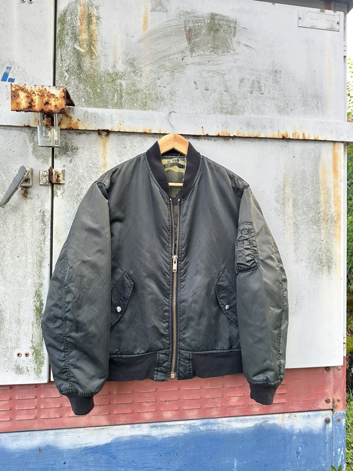 Vintage 🪖Vintage Faded MA-1 Man Intermediate Bomber Jacket Size US M / EU 48-50 / 2 - 3 Thumbnail