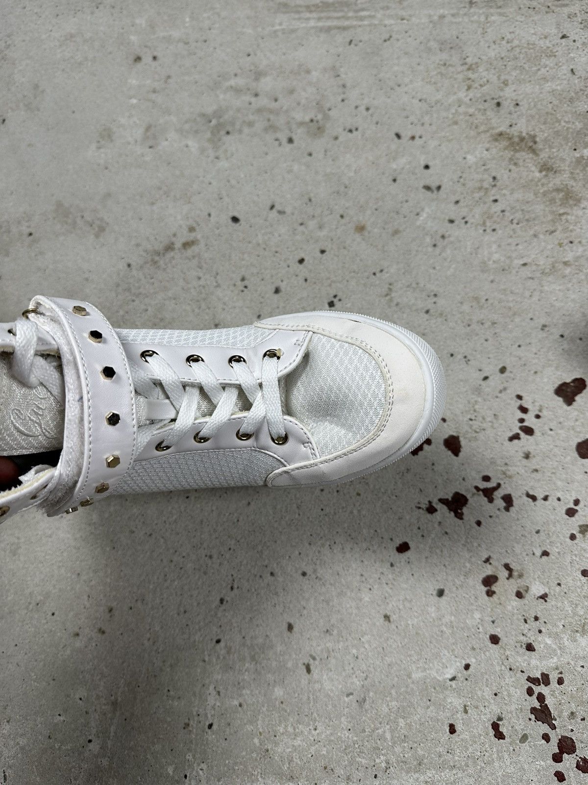 Guess Vintage Y2K Guess White High Top Sneakers Avant Garde suede Size US 9.5 / IT 39.5 - 4 Thumbnail